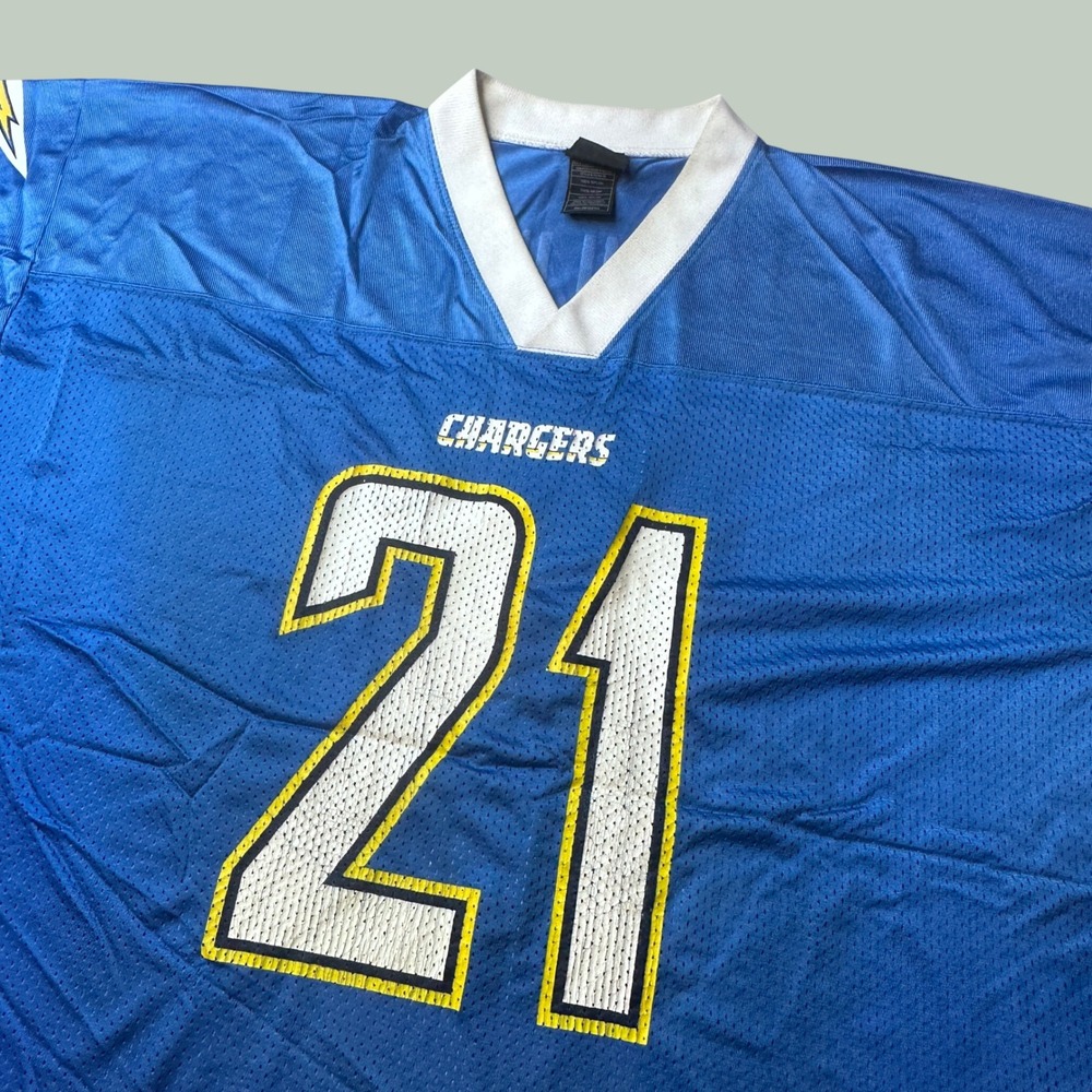 San Diego Chargers Jersey Mens 2XL Tomlinson 21 Blue NFL Football Reebok EXCEL